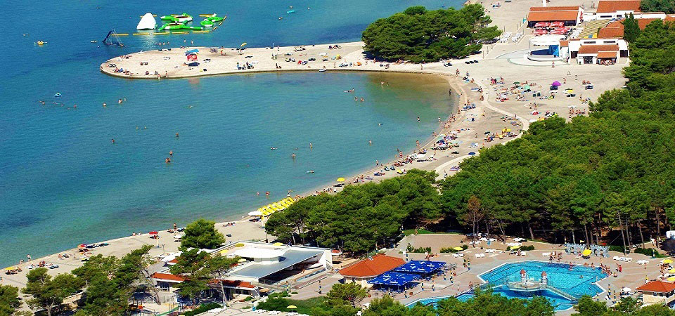Zaton pláž, pohľad zhora, Chorvátsko